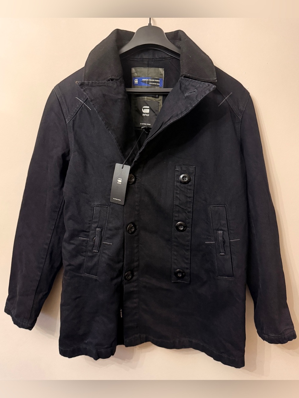 G-Star Black Double-Breasted Pea Coat(brand new)